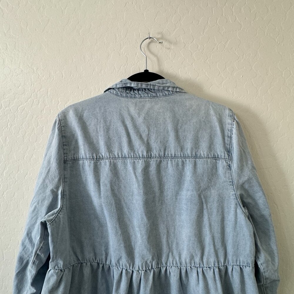 Andree By Unit Button Down Tiered Denim Mini Dres… - image 8